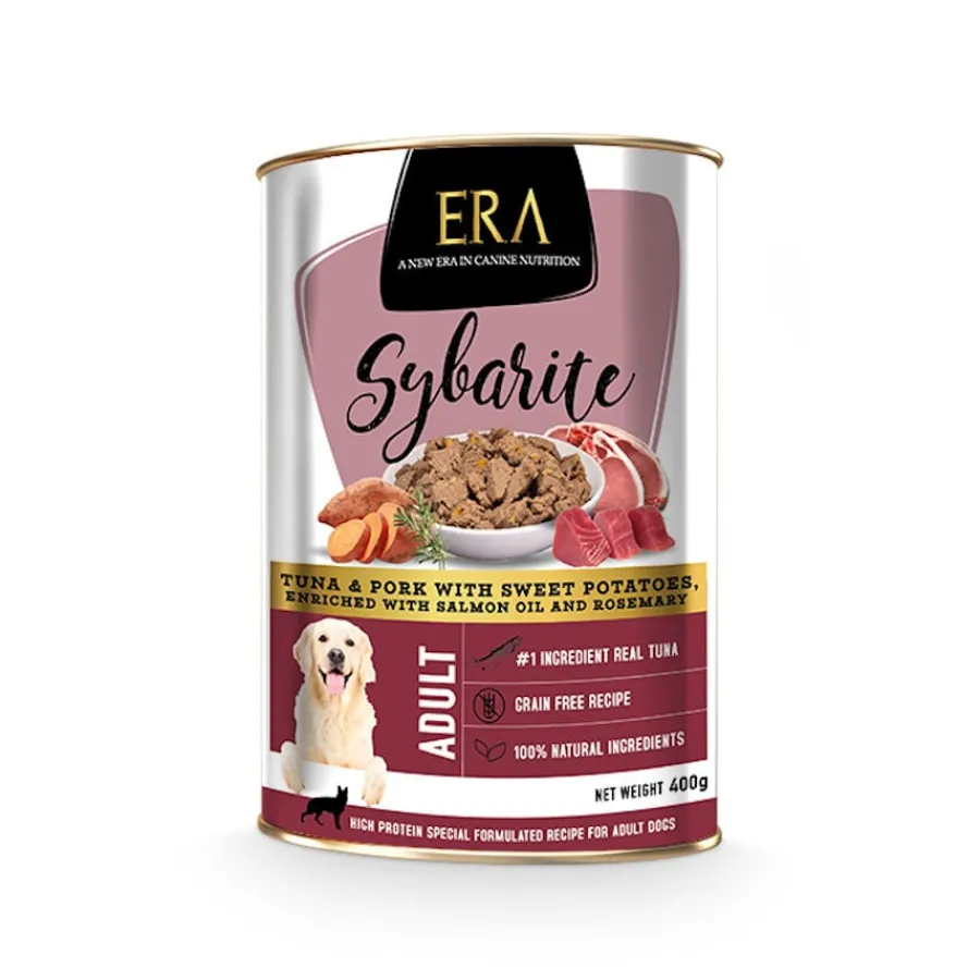 ERA Sybarite Adulto Atún, Cerdo y Batata en paté lata para perros New