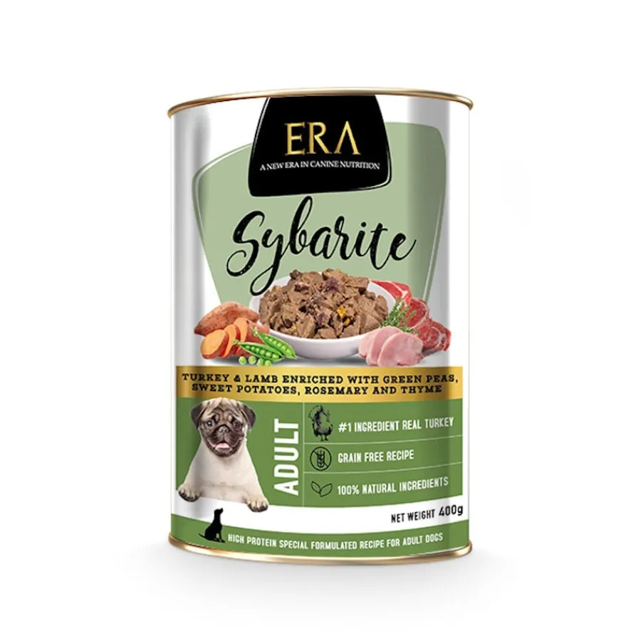 ERA Sybarite Adulto Pavo, Cordero y Batata en paté lata para perros New