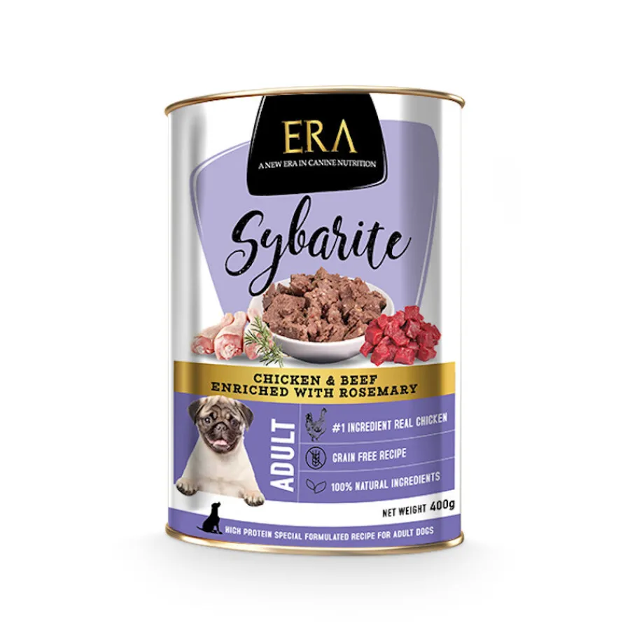 ERA Sybarite Adulto Pollo, Tern y Romero en paté lata para perros Clearance