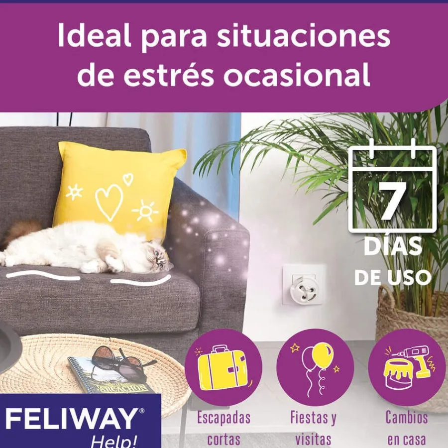 Feliway Help Difusor y Recambio con feromonas para el estrés ocasional