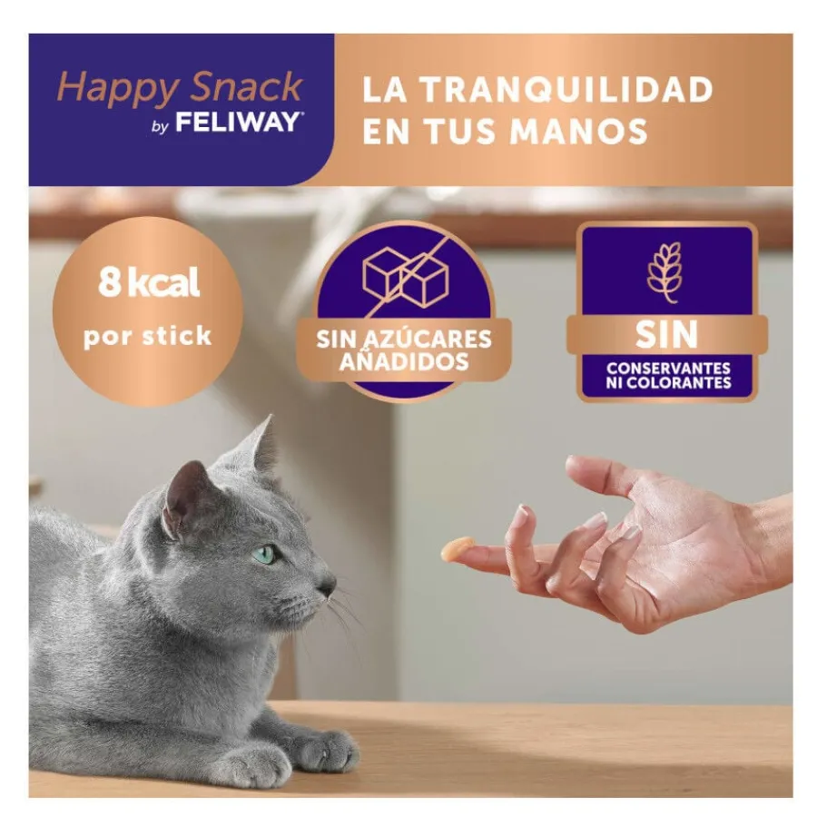 Feliway Sobres Happy Snack Relajante Pollo para gatos Hot