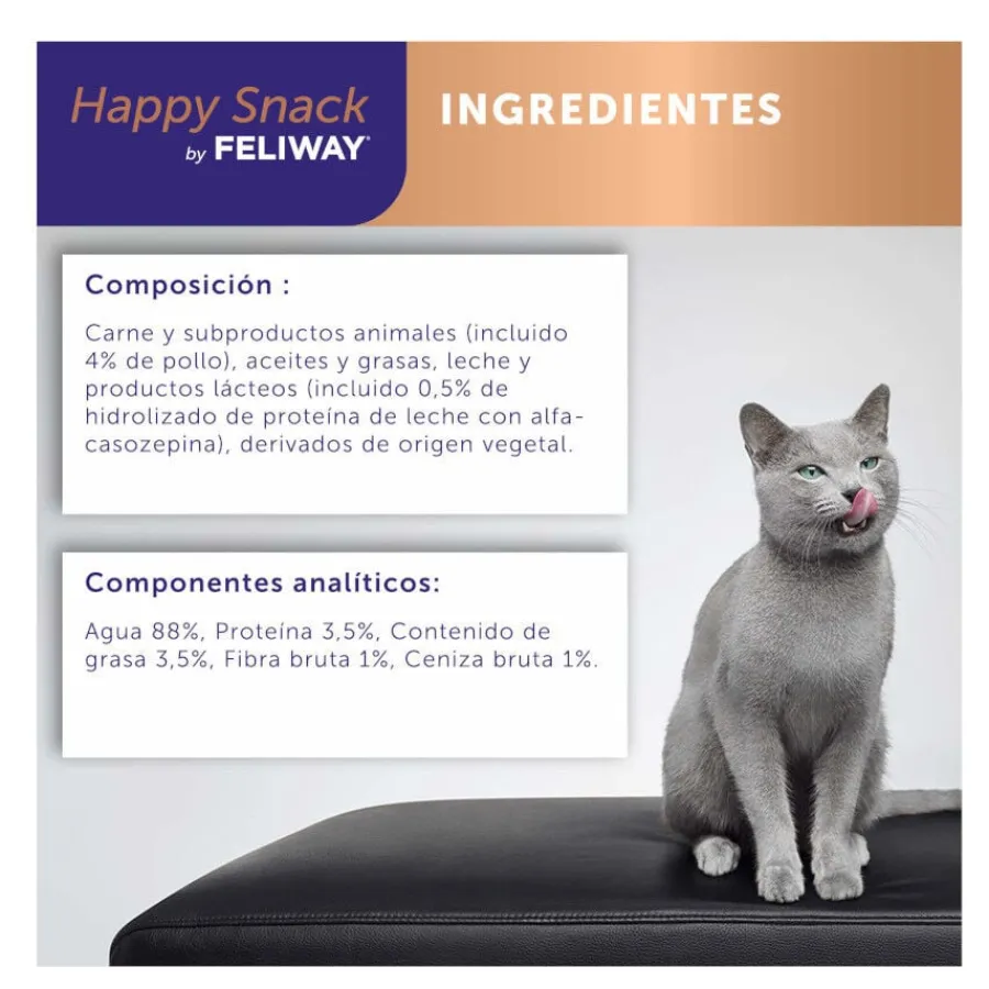 Feliway Sobres Happy Snack Relajante Pollo para gatos Hot
