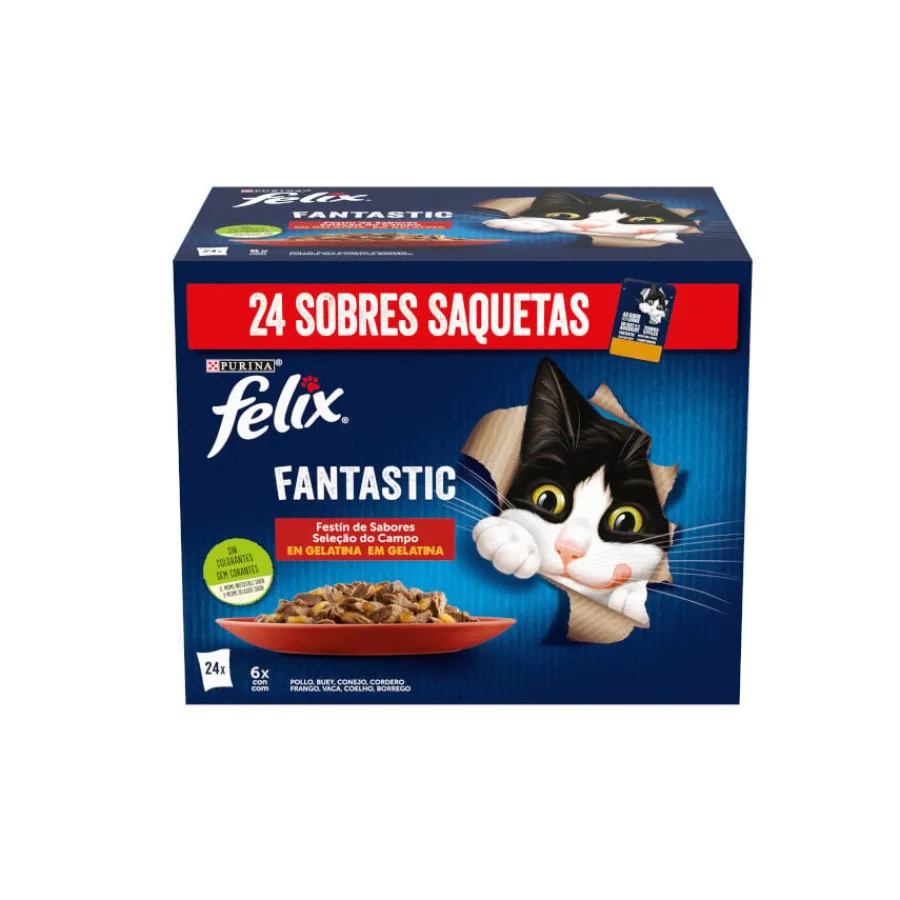 Felix Fantastic Carne en Gelatina sobre para gatos Discount