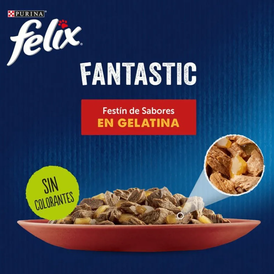 Felix Fantastic Carne en Gelatina sobre para gatos Discount