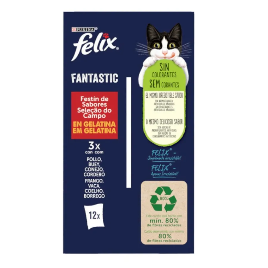 Felix Fantastic Carne en Gelatina sobre para gatos Discount