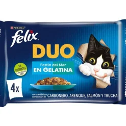 Felix Fantastic Duo Pescado en Gelatina sobre para gatos Discount