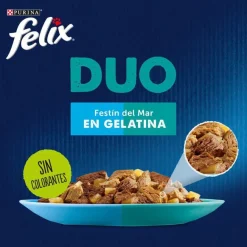Felix Fantastic Duo Pescado en Gelatina sobre para gatos Discount
