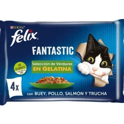 Felix Fantastic Selección de Verduras sobres en gelatina para gatos Online