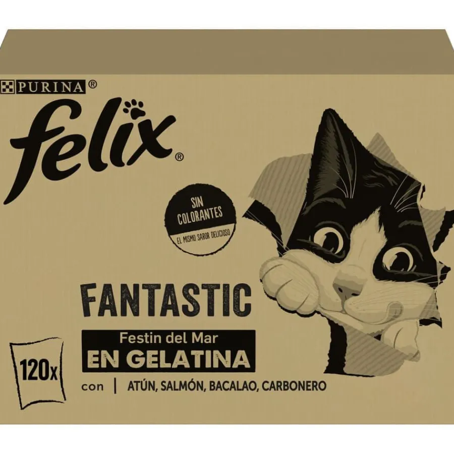 Felix Fantastic Selección de Sabores Pescado en Gelatina sobre para gatos - Multipack Sale