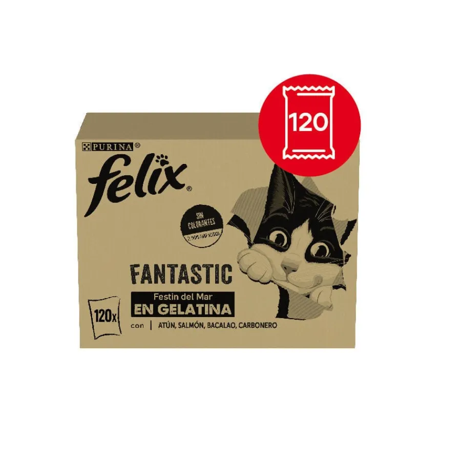 Felix Fantastic Selección de Sabores Pescado en Gelatina sobre para gatos - Multipack Sale