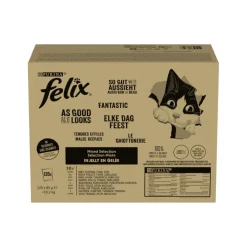 Felix Fantastic Selección de Sabores en Gelatina Sobre para gatos Hot