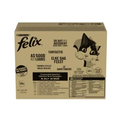 Felix Fantastic Selecciones Favoritas de Carnes en Gelatina sobre para gatos – Multipack Sale