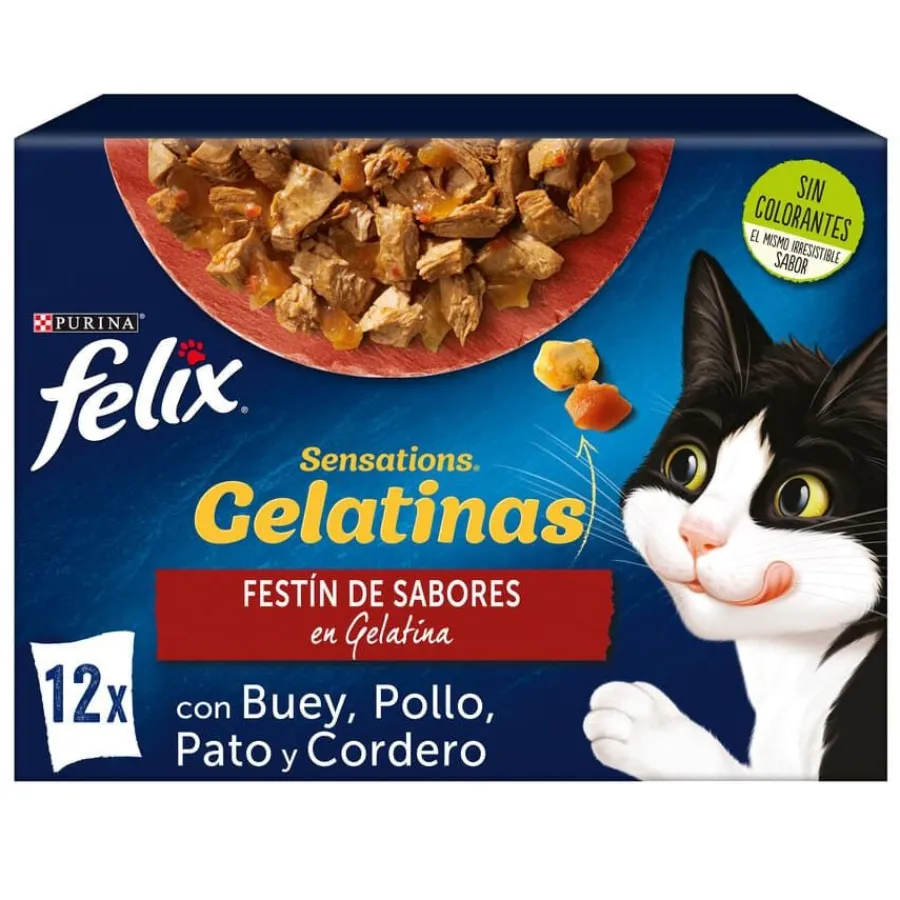 Felix Sensations Festín de Sabores sobres en gelatina para gatos