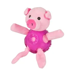Flamingo Bellies Cerdo de peluche rosa con pelota para perros Hot