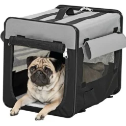 Flamingo Bolso Transportín de tela negro para perros grandes Hot