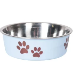 Flamingo Comedero Azul con huellas para mascotas Sale