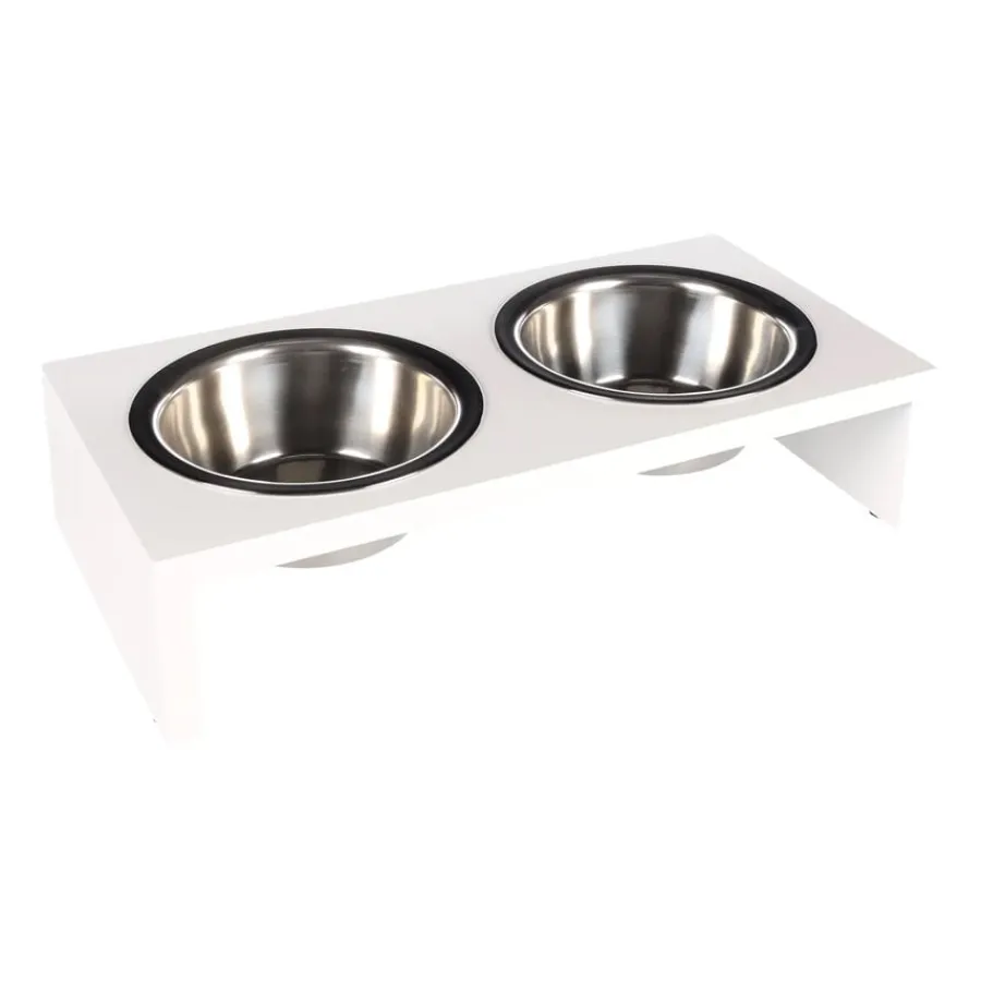 Flamingo Comedero Doble con Soporte Blanco para mascotas Clearance