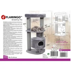 Flamingo Cory Árbol Rascador Gris para gatos Sale