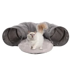 Flamingo Gotar Túnel con Cojín Gris para gatos Outlet