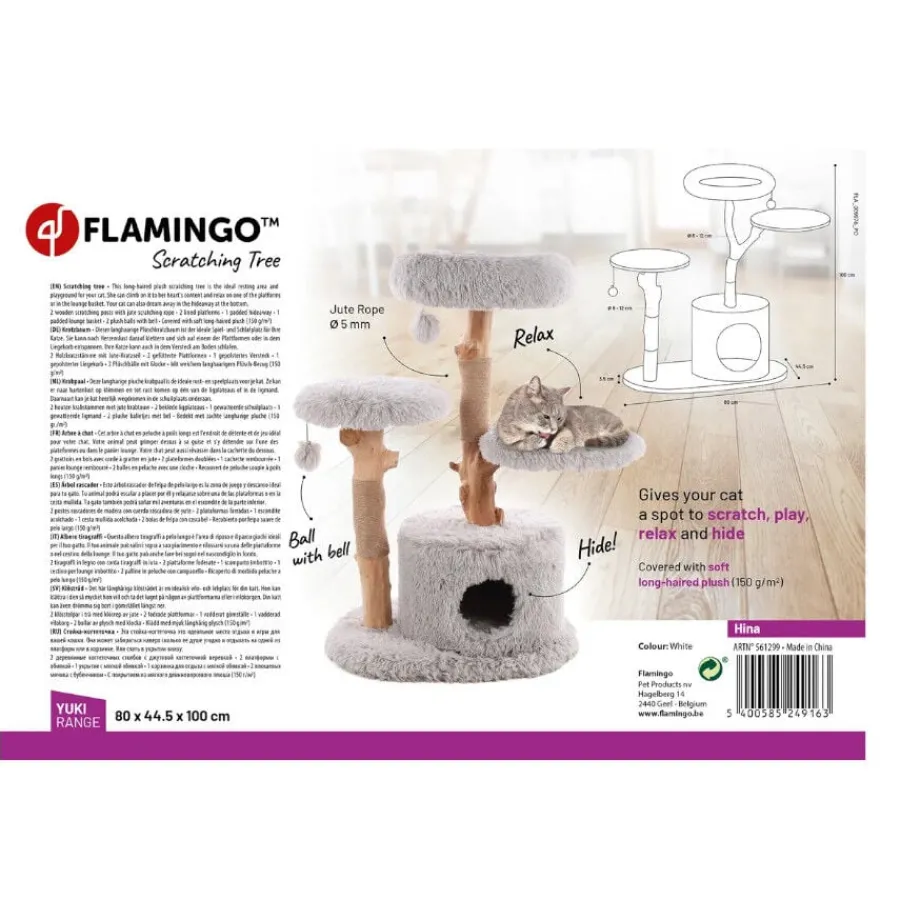 Flamingo Hina Árbol Rascador con 3 pisos para gatos Hot