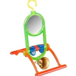 Flamingo Juguete Espejo con percha y campana para pájaros Discount