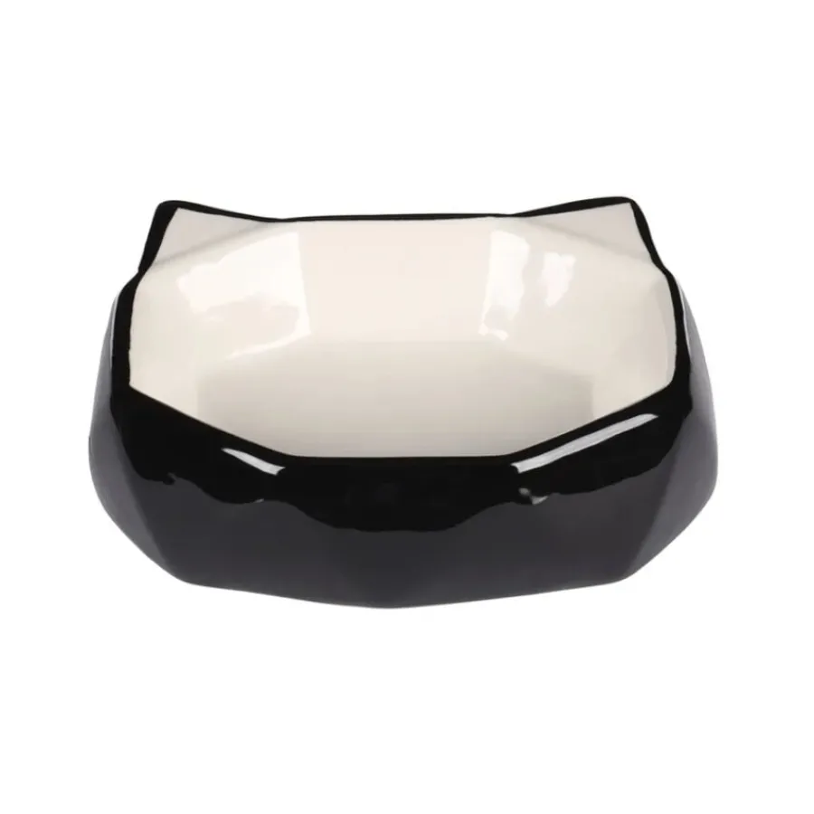Flamingo Kubo Comedero y Bebedero Negro y Blanco para gatos Outlet