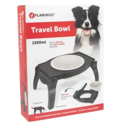 Flamingo Lilo Comedero y Bebedero De Viaje Gris para perros Hot
