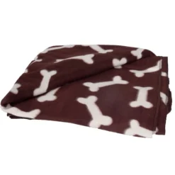 Flamingo Manta marrón con estampado de huesos para mascotas Hot