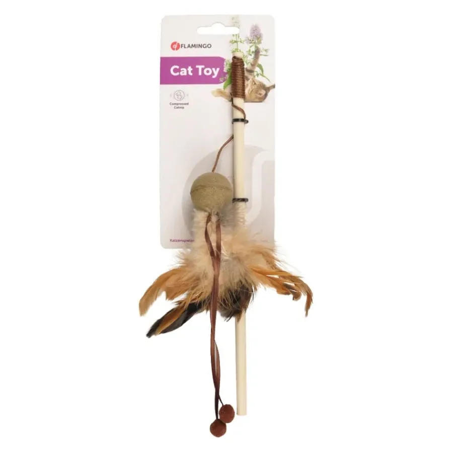 Flamingo Penken Caña con Plumas para gatos