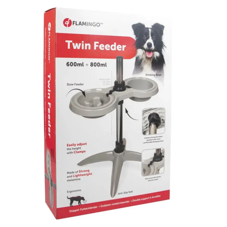 Flamingo Suvi Comedero y Bebedero con soporte para perros Outlet