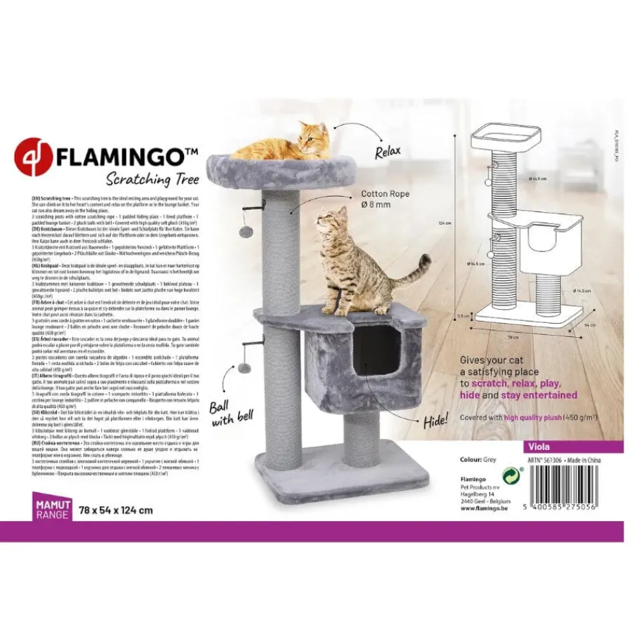 Flamingo Viola Árbol Rascador con cueva para gatos Clearance