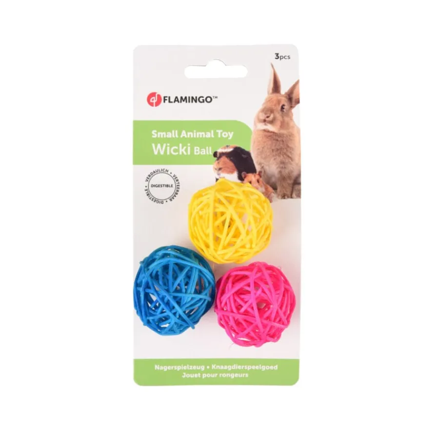Flamingo Wicki Trío de Pelotas Juguete para roedores Sale