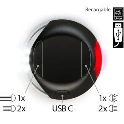 Flexi Literna de Luz led negra para correas New