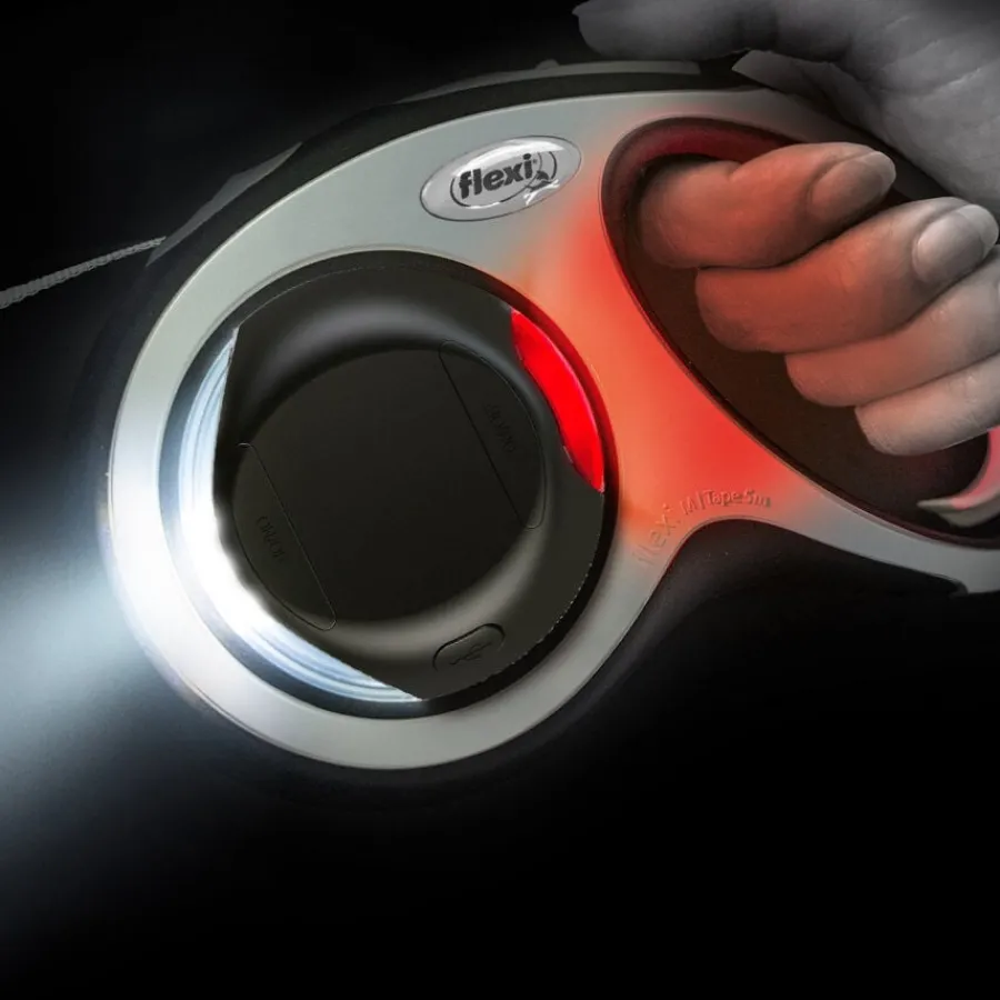 Flexi Literna de Luz led negra para correas New