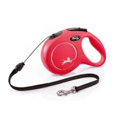 Flexi New Classic Correa de Cordón Extensible Roja para perros New