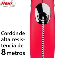 Flexi New Classic Correa de Cordón Extensible Roja para perros New