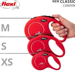 Flexi New Classic Correa de Cordón Extensible Roja para perros New