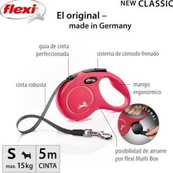 Flexi New Classic Correa Extensible de Cinta Roja para perros Outlet
