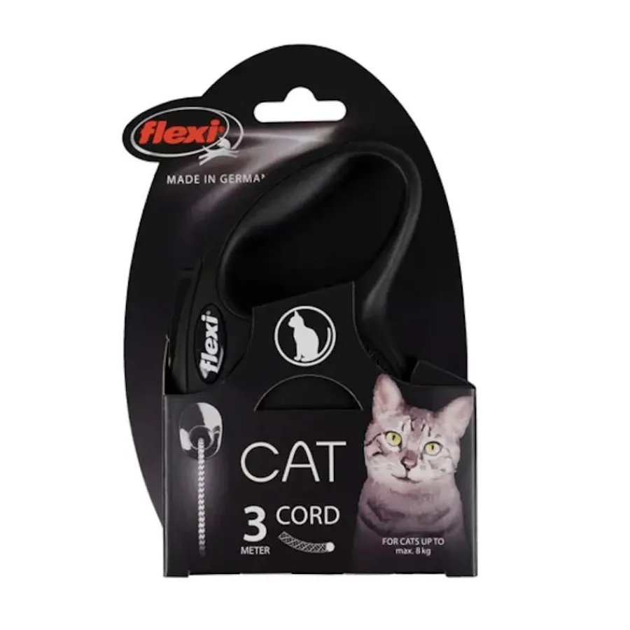 Flamingo Flexi New Classic Correa Extensible Negra para gatos Sale