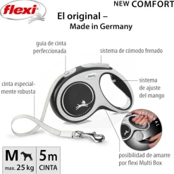Flexi New Comfort Correa Extensible Gris para perros Best