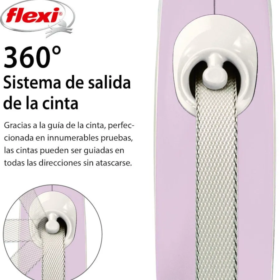 Flexi New Comfort Correa Extensible Rosa para perros New