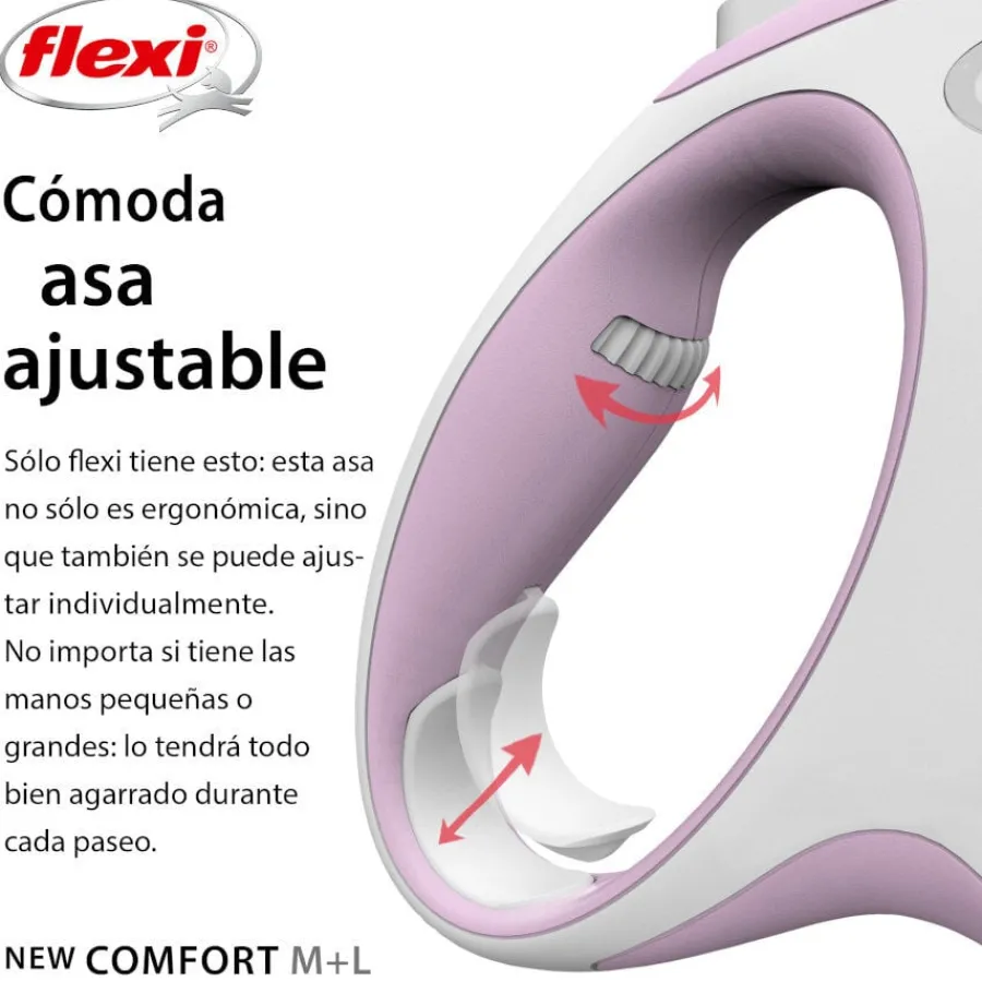 Flexi New Comfort Correa Extensible Rosa para perros New