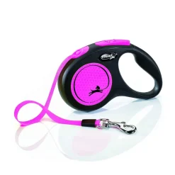 Flexi New Neon Correa Extensible rosa para perros Sale