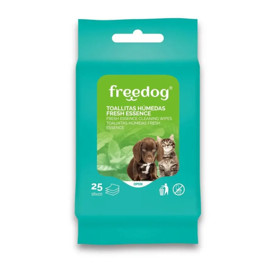 Freedog Fresh Essence Toallitas Húmedas con Aloe Vera para perros y gatos Hot