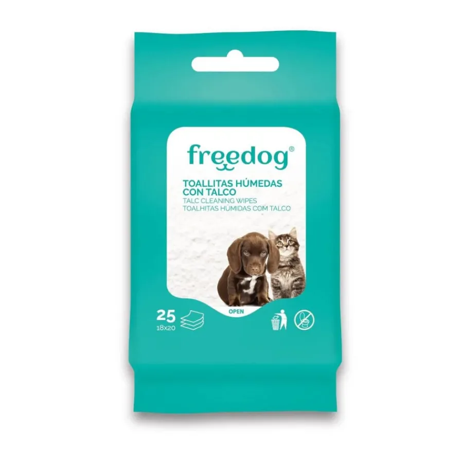 Freedog Toallitas Húmedas con Talco para perros y gatos New