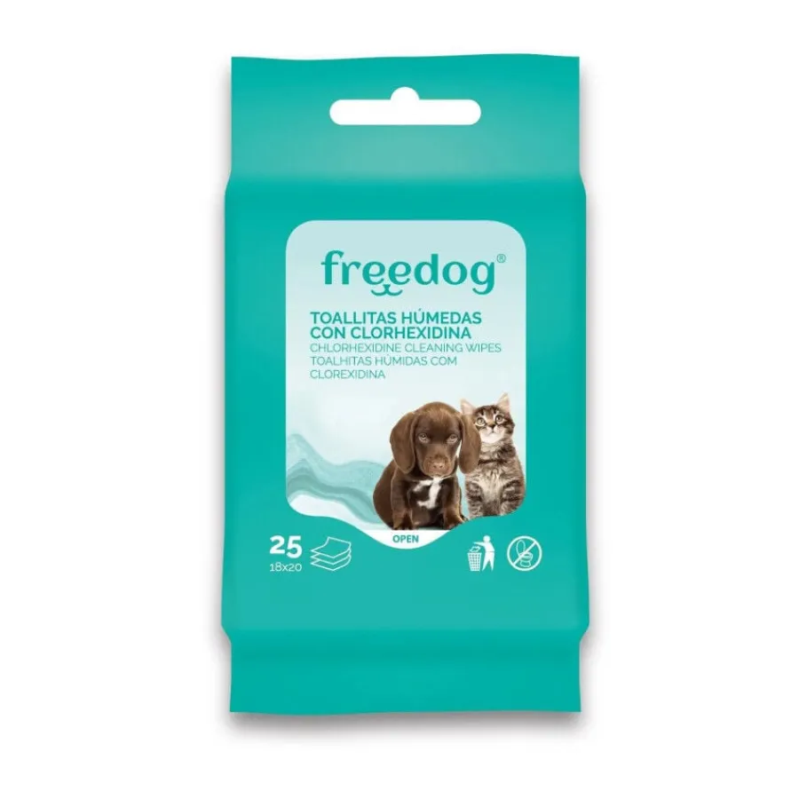 Freedog Toallitas Húmedas con Clorhexidina para perros y gatos Discount
