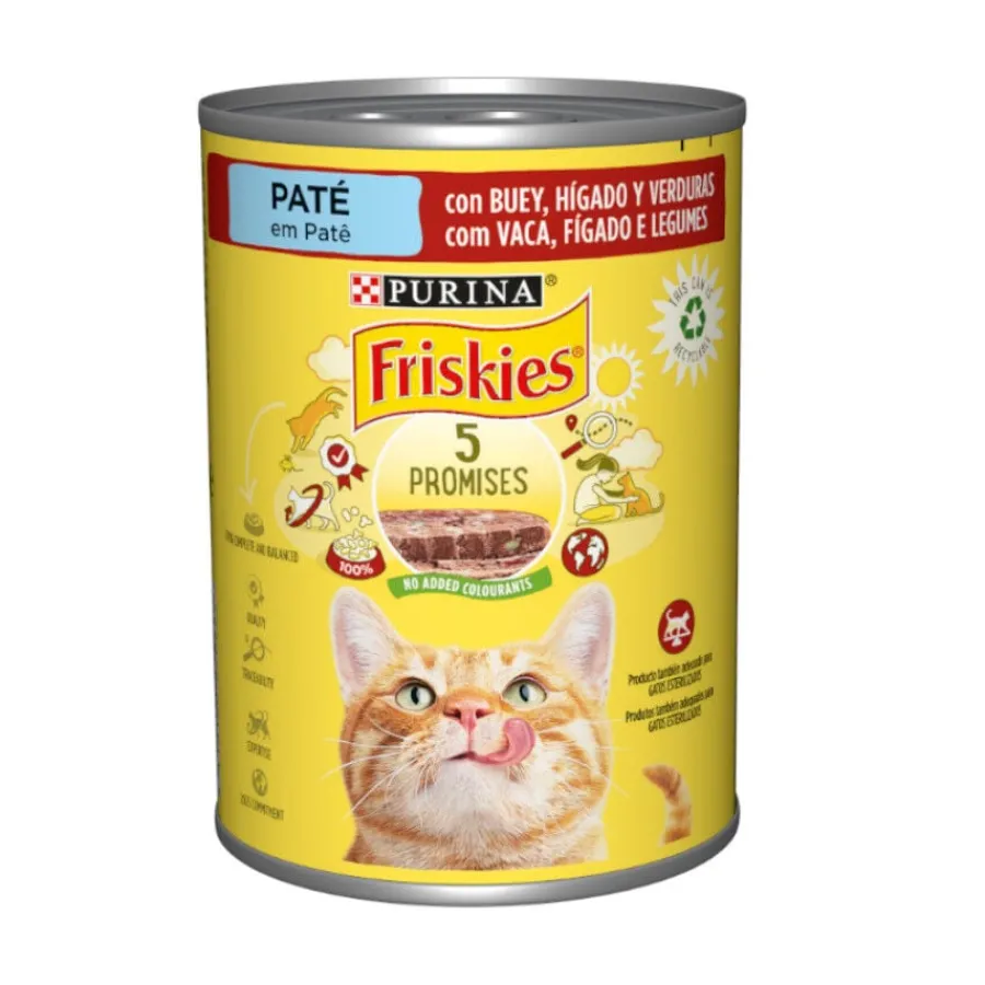 Friskies Adult Buey e hígado en Paté lata para gatos Outlet