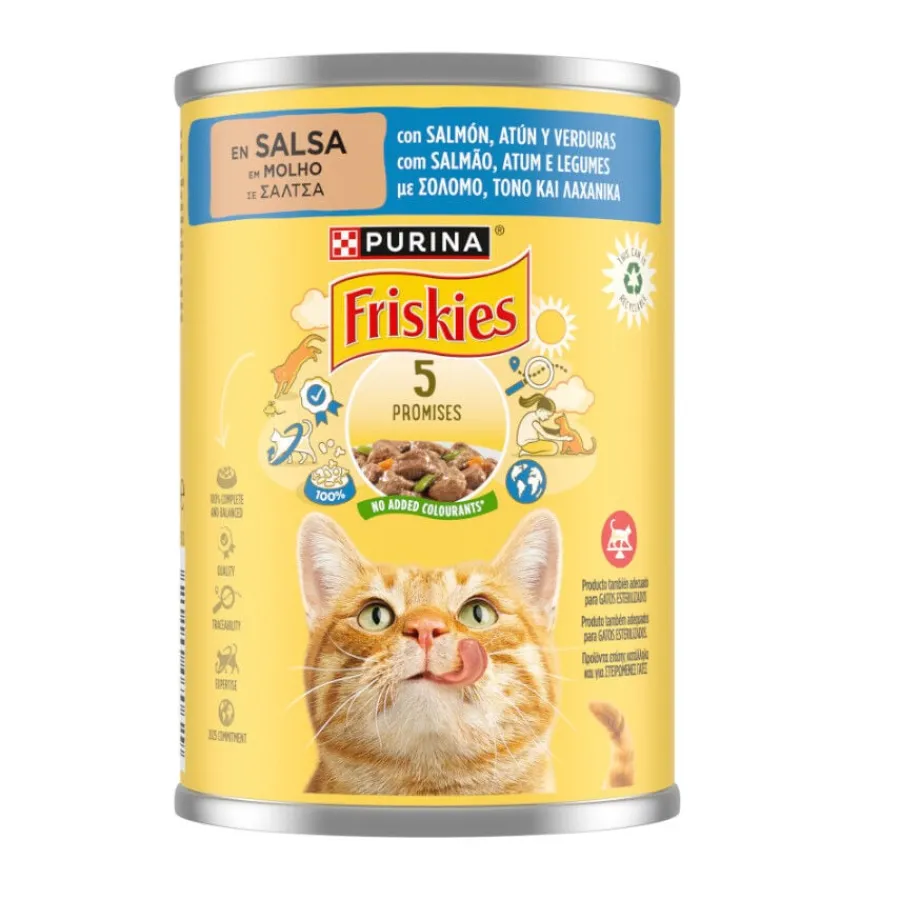 Friskies Adult Salmón y Atún en Salsa lata para gatos Best