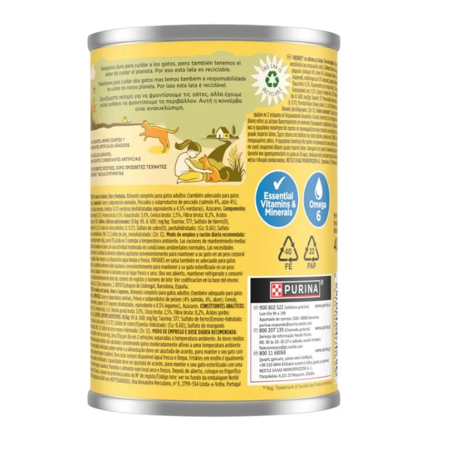 Friskies Adult Salmón y Atún en Salsa lata para gatos Best