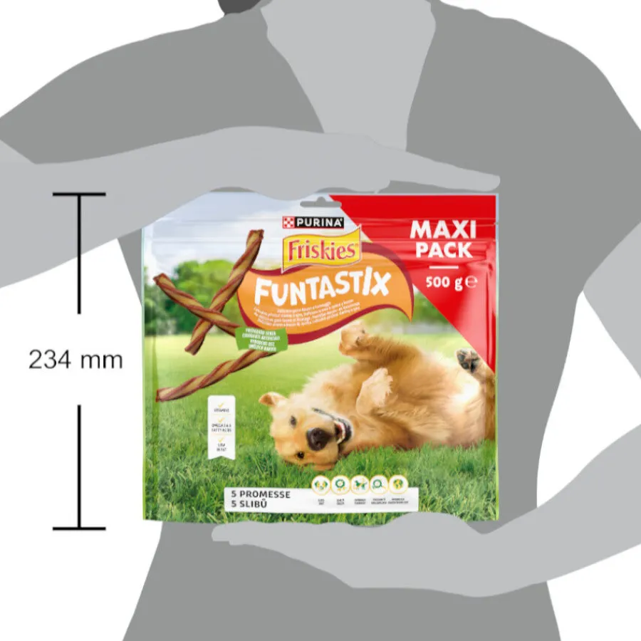 Friskies Funtastix Barritas de Queso y Bacon para perros Outlet